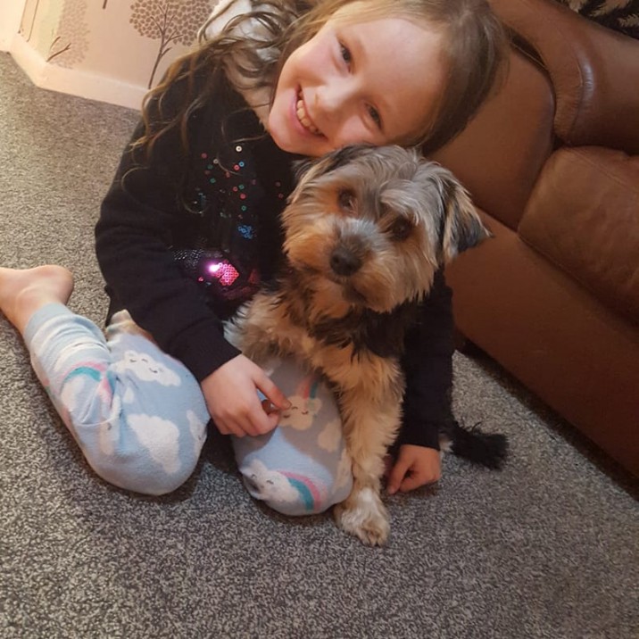 "Amber and Charlie boy! We love having Charlie here with us - he's 2 this year, and I thought I'd get him to keep Amber and myself company. He fits nicely into our home, no more kids so I thought I'll get a dog instead - not sure which was more work! 😉😂 Amber says she loves Charlie because she has no brothers or sisters, so he protects her, goes everywhere with her and is her best friend. Definitely wouldn't have it any other way." - Nikki Hume