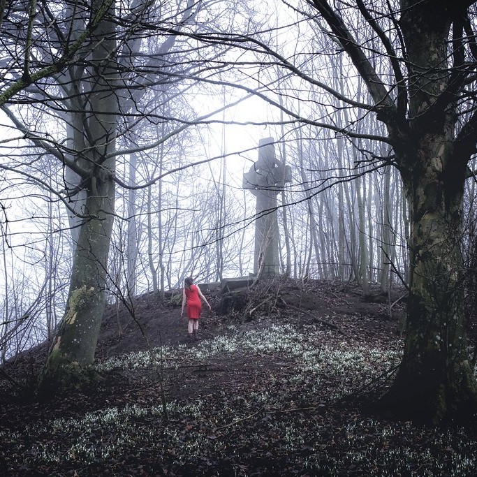 What is the large stone cross that is in the woodland of Errol?