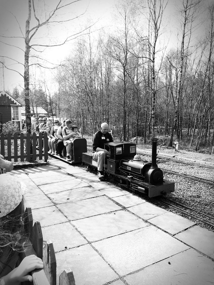 Tiny Trains in black and white.