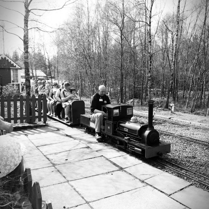 Tiny Trains in black and white.
