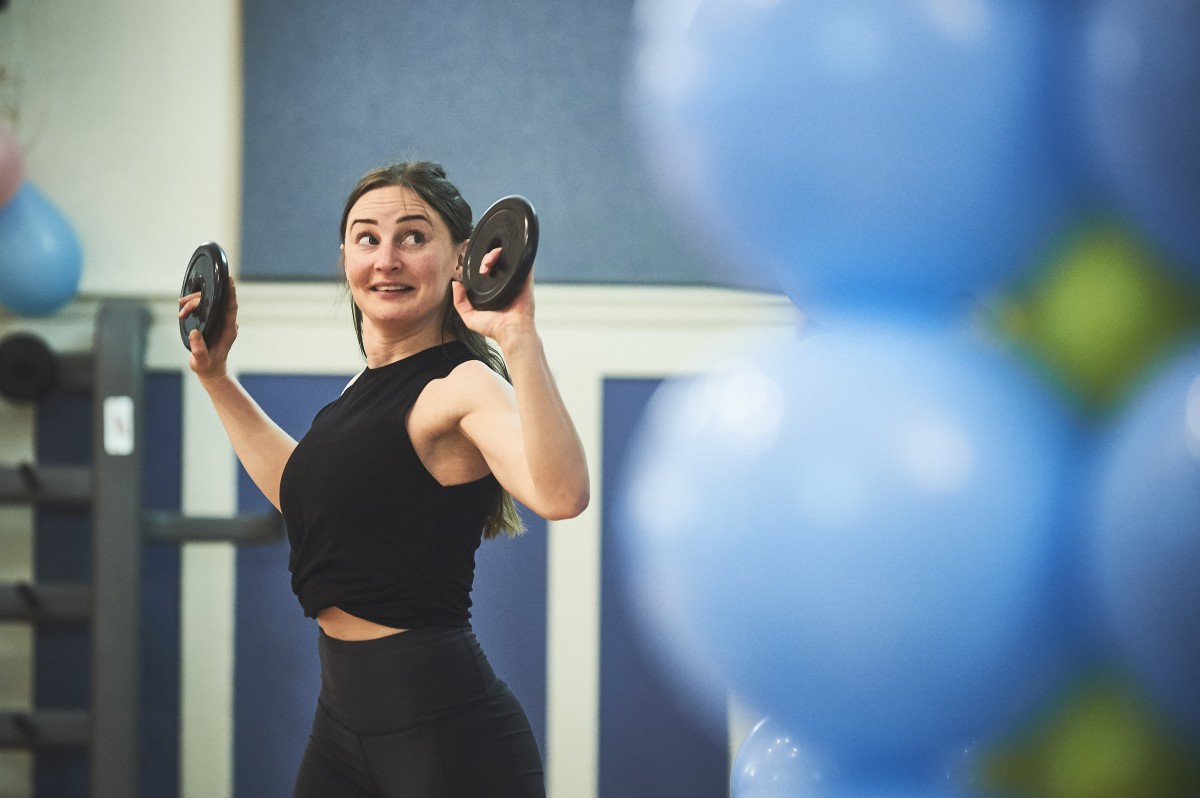 Carolyn, one of Live Active's newest PT's is a picture of health in the Body Pump class!