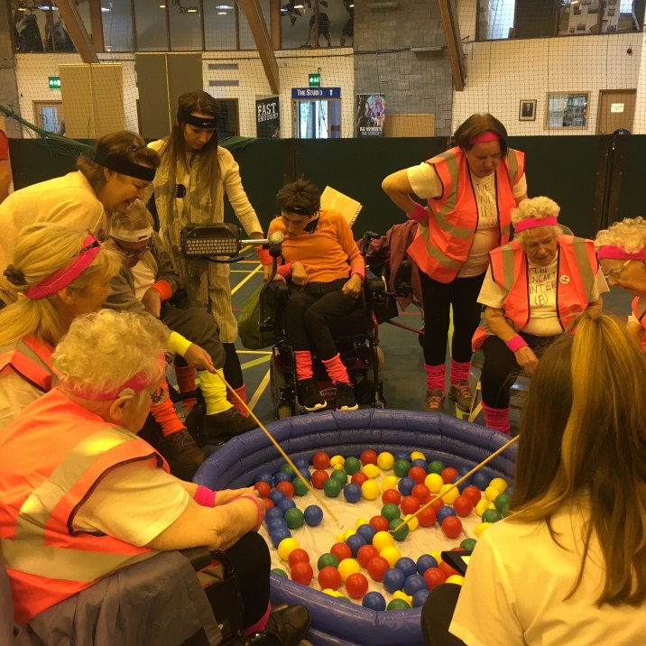Pink high vis vest - ✔
Neon Headband - ✔
The ladies were ready to go at the ball pool.