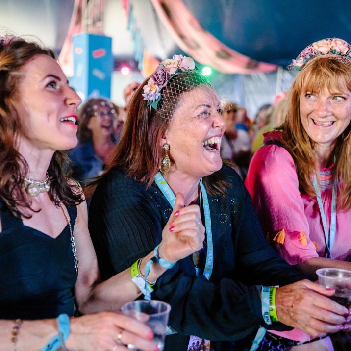 Festival-goers enjoying themselves at Rewind 2019.