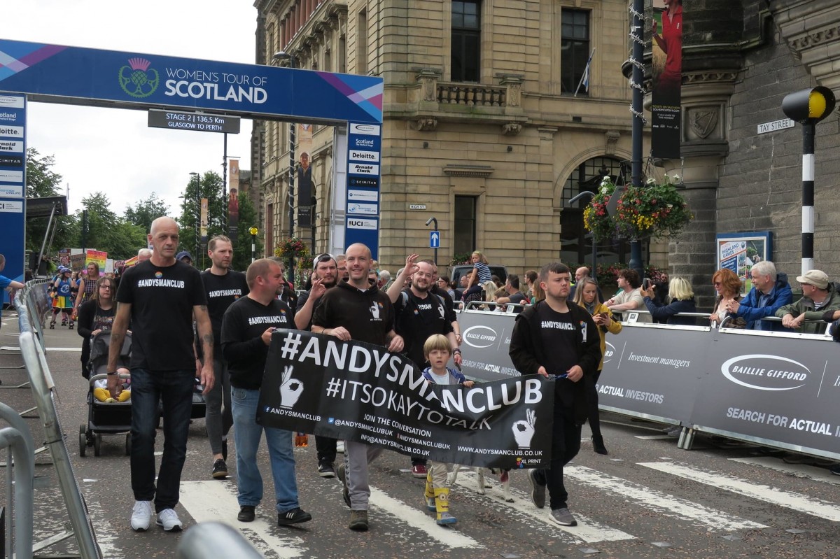 Andy's Man Club - an  official Small City favourite! - joined in on the Parade and set up stall in the Pride Village.