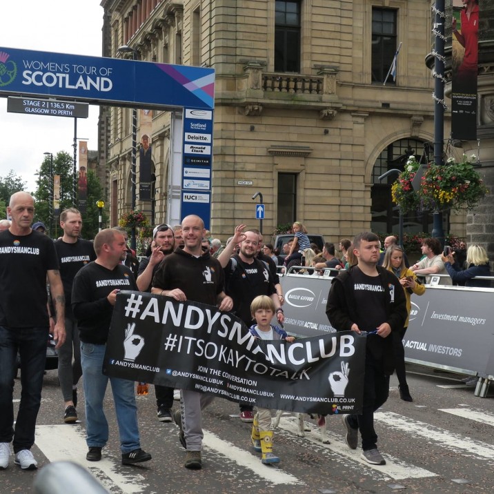 Andy's Man Club - an  official Small City favourite! - joined in on the Parade and set up stall in the Pride Village.