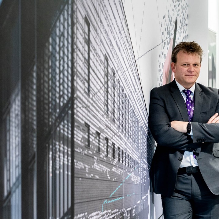 Bertha Park High School headmaster, Stuart Clyde, in the corridor of the newly opened school.