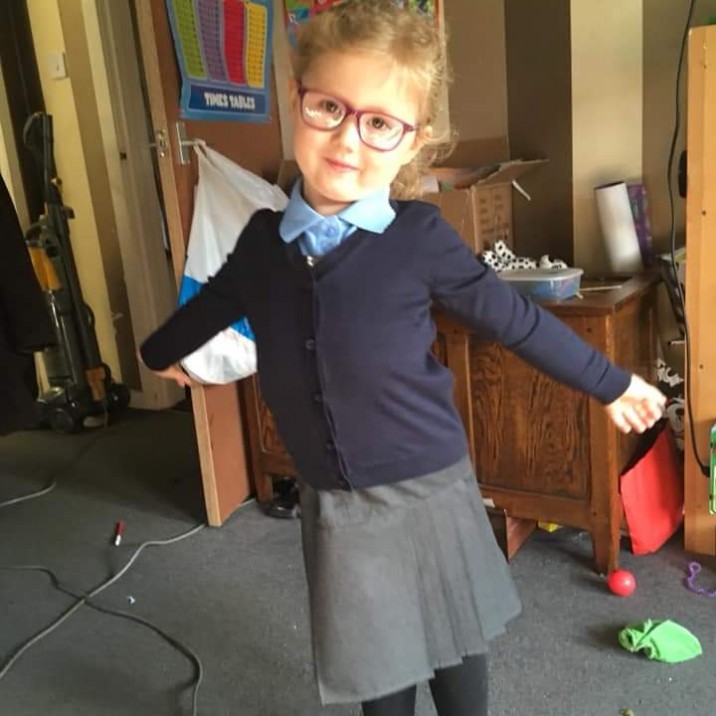 Charlotte gets ready for P1 - Sent in by Mum Katie