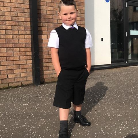 Reuben Calderwood starting P1 at Tulloch Primary