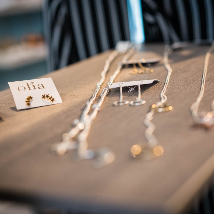 Olia jewellery is both feminine and sophisticated, making it a perfect fit with Lori's style choices.