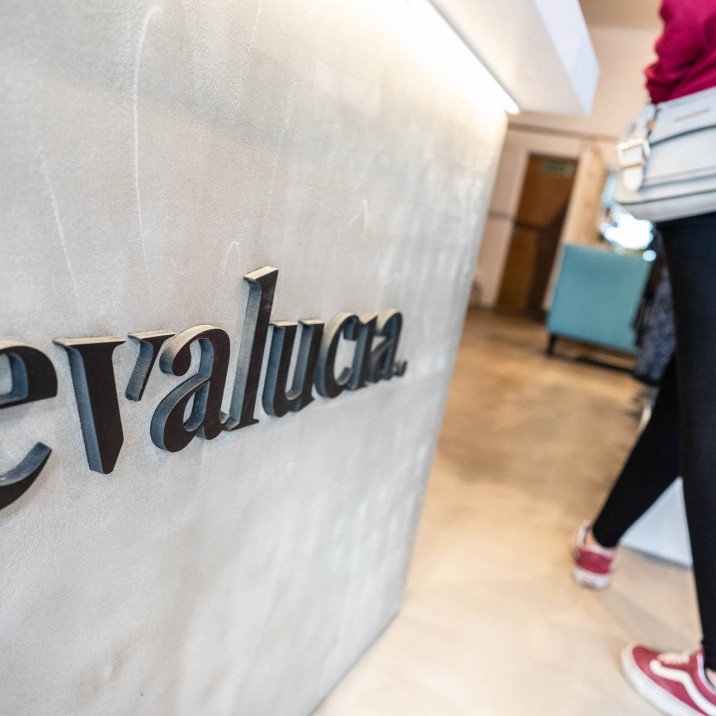 The new store is fresh and contemporary, with concrete, wood and chrome trims.