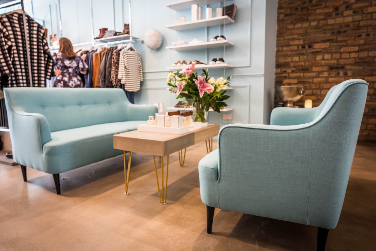 Pull up a duck-egg blue sofa and relax - there's always a glass of fizz on the go!