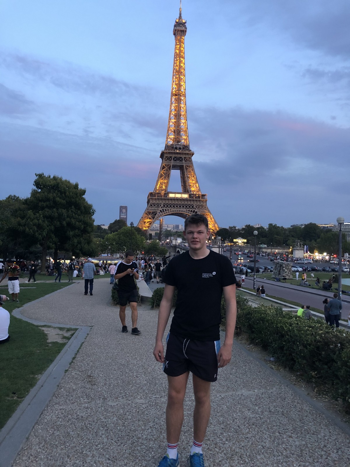 "Me standing nervously in front of the Eiffel Tower " - Olly
