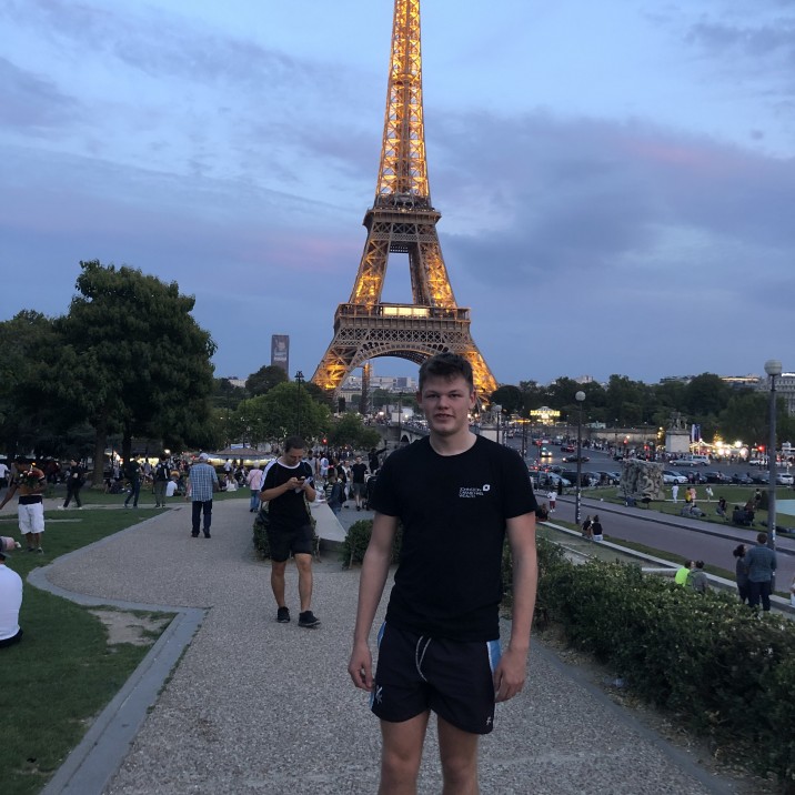 "Me standing nervously in front of the Eiffel Tower " - Olly