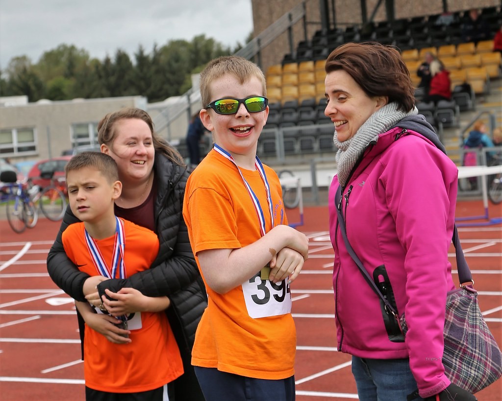 Harry Wellbrook and Lachlan Howie with their greatest fans, their mums.