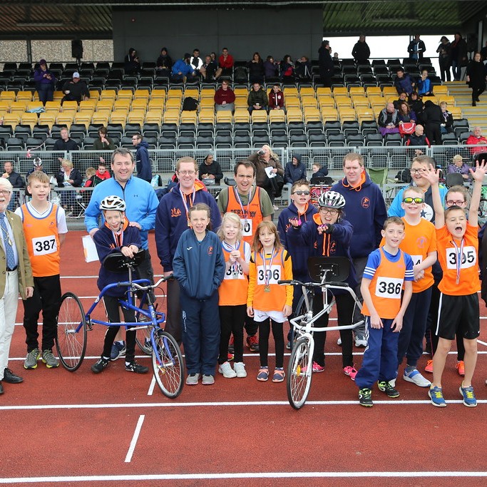 Some of the Perth athletes and coaches with P&K Provost, Dennis Melloy.