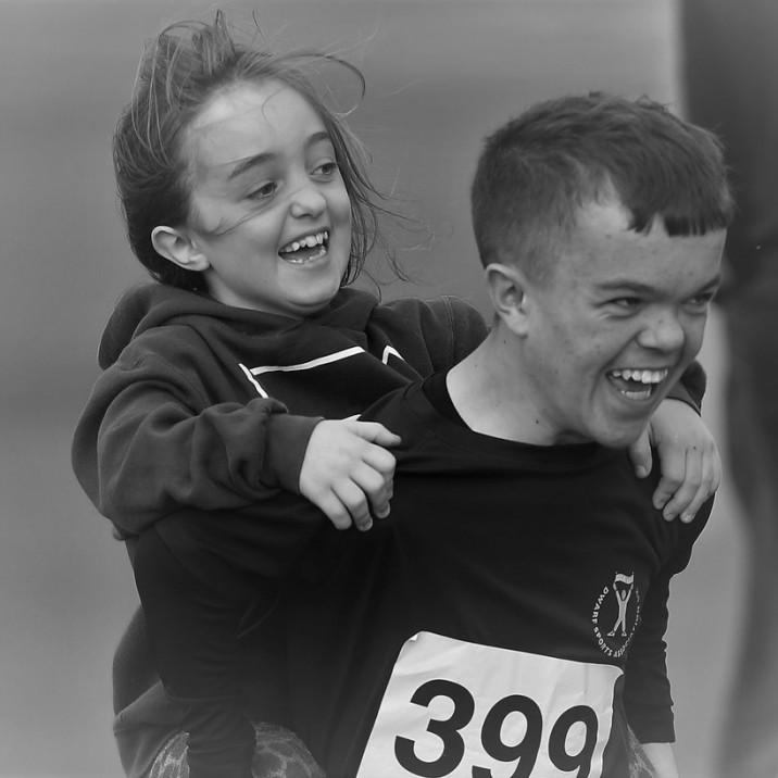 Fife T40 classification athletes, Finlay and his sister, Skye Davidson having a great time during a break in competition.