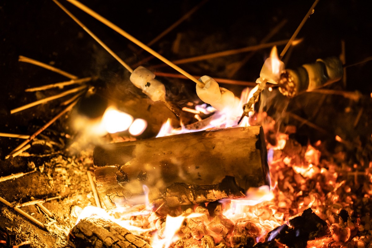 There's only one way to fuel a person against ghouls and demons... toasted marshmallows!