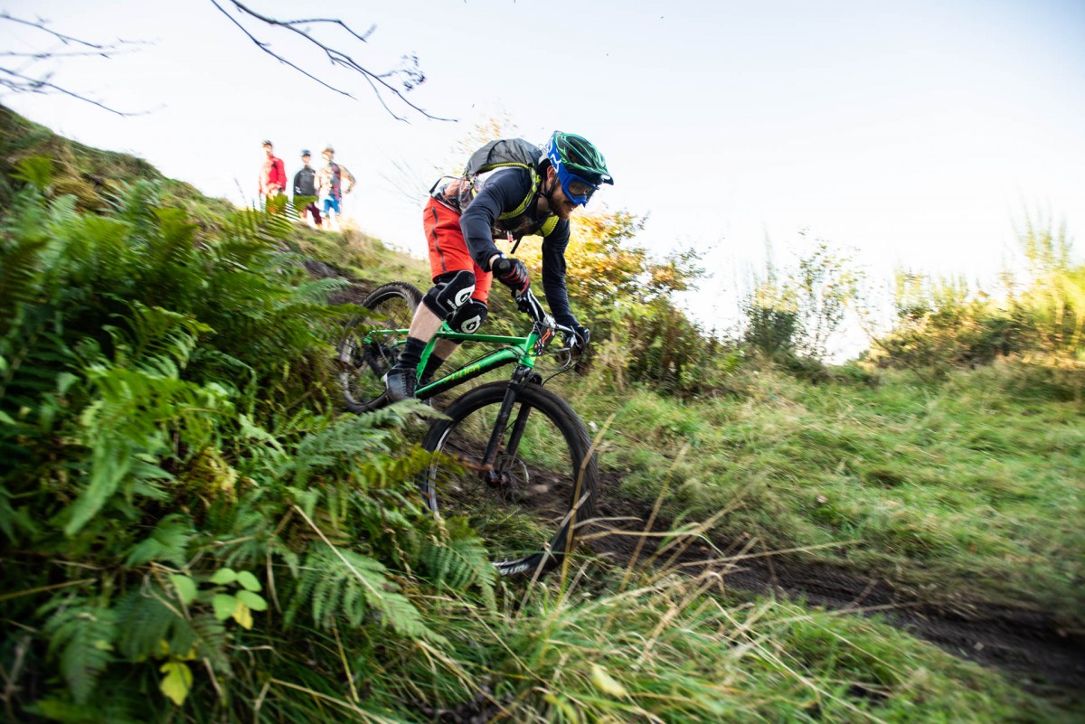 Some steep and muddy descents made for tough riding on Deuchny Hill.