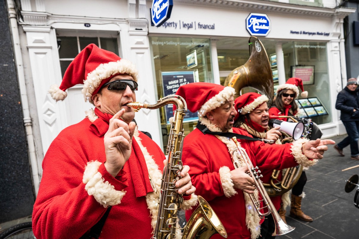Getting groovy with this swinging Santa band!
