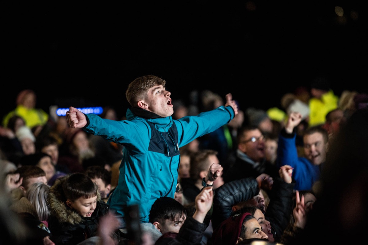 This young fan is embracing the music.