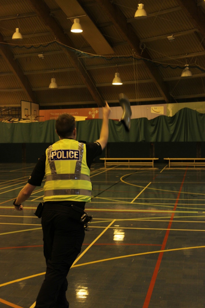 Even the police got involved in launching some wellies.