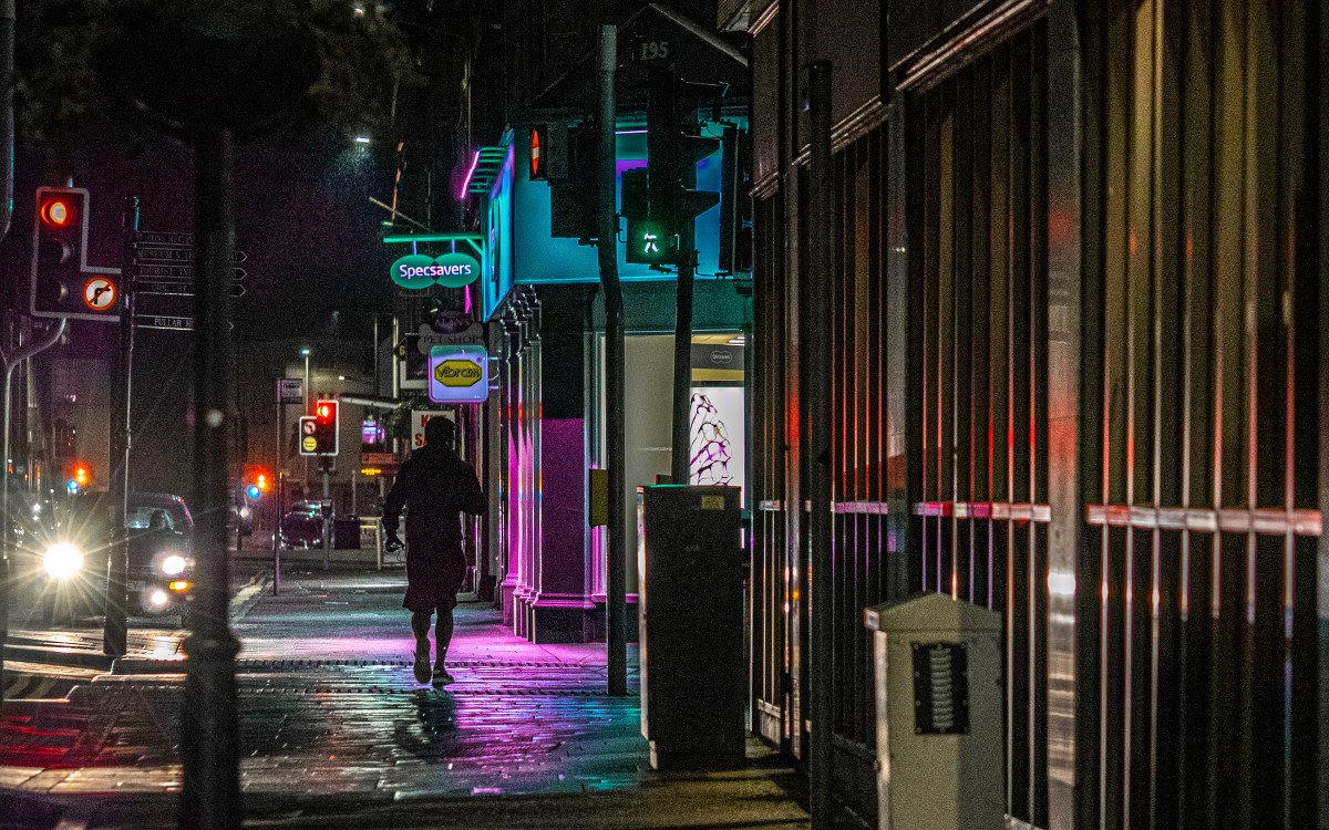 Vibrant reflections make Perth look like a neon lit casino town.