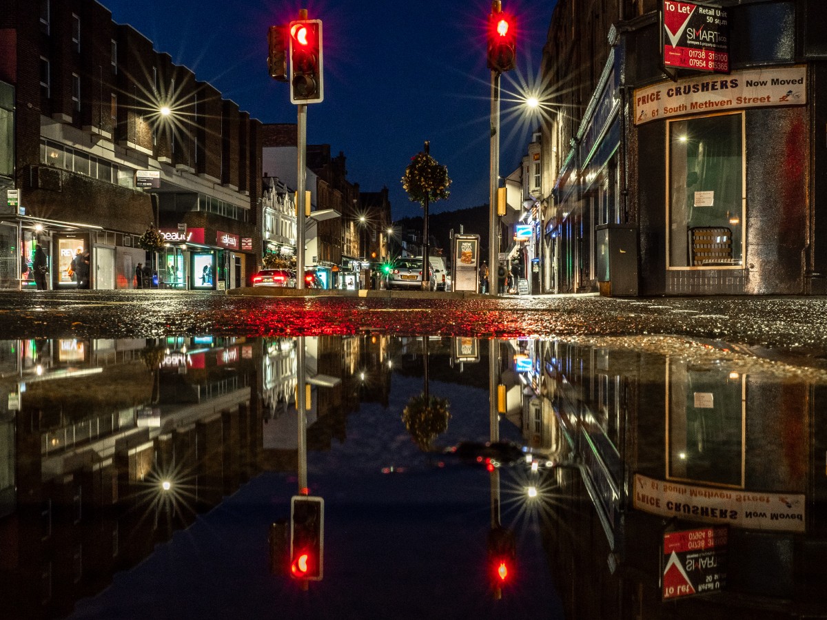 South Street from the perspective of a puddle, a native resident of Perth.