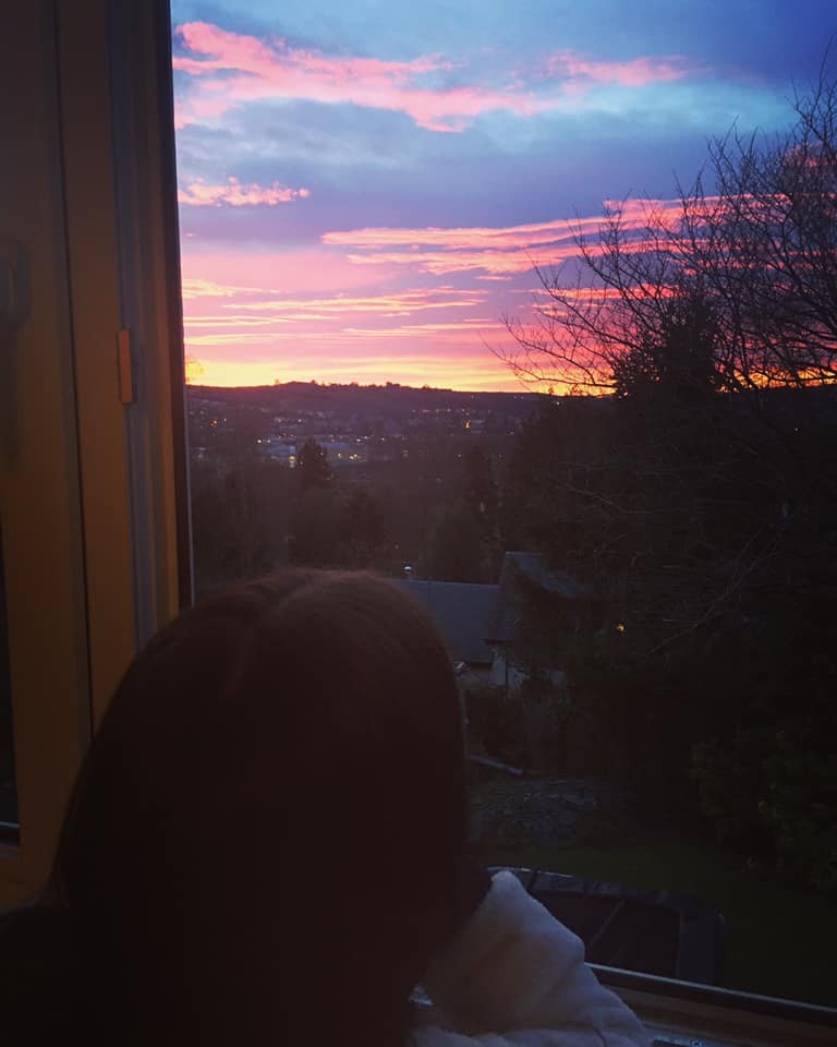 Kirstin Smith - Little Ernie peering from the bedroom window