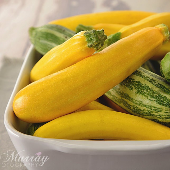 Whole Perthshire Garden Courgettes in Yellow and Green.